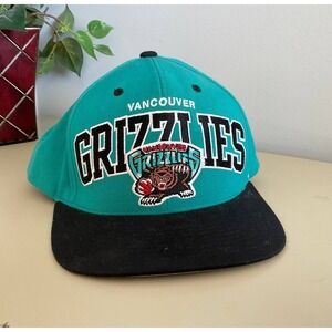 Vancouver Grizzlies Mitchell & Ness 2TONE VINTAGE Snapback Hat- Teal/Black